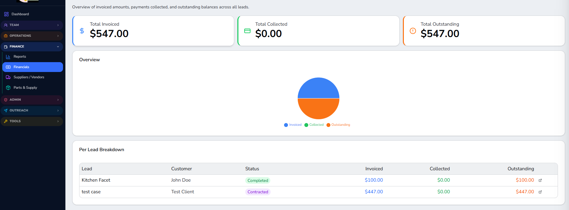 Invoicing & Payment Tracking screenshot