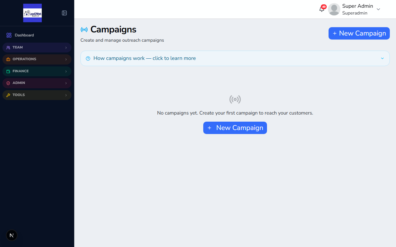 SMS Campaigns screenshot